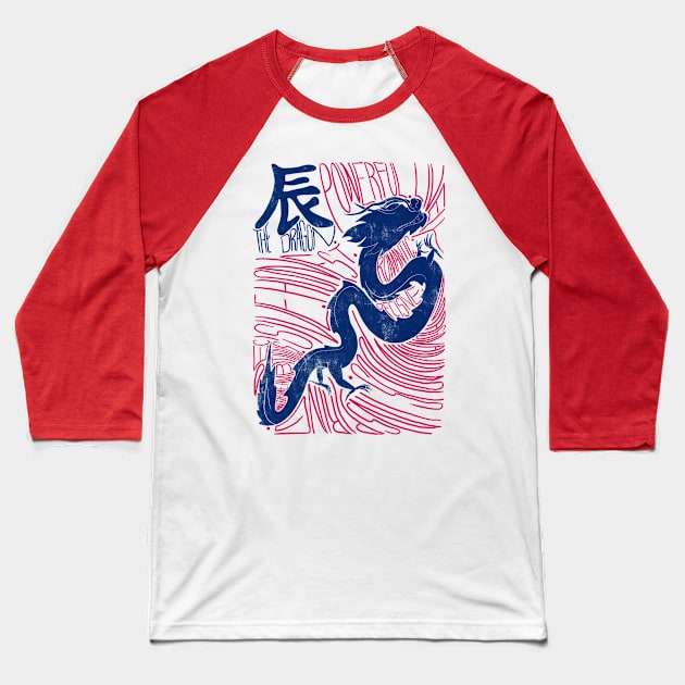 The Dragon Shio Chinese Zodiac Sign Baseball T-Shirt by Ranggasme